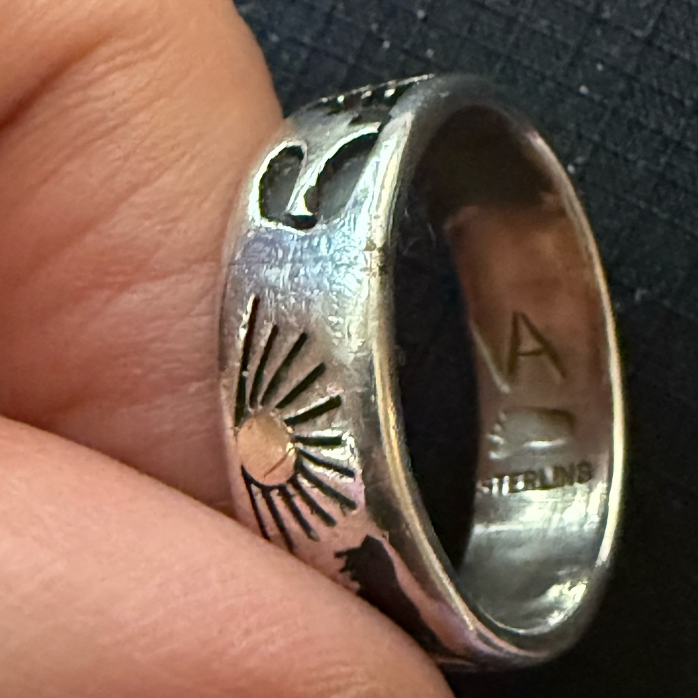 Vintage Vidal Aragon sterling silver storyteller ring - 8-1/2